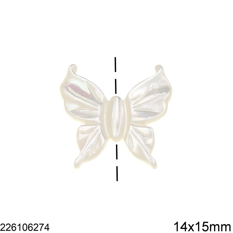 Mop-shell Butterfly Bead 14x15mm