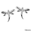 Silver 925 Earrings  Mosquito 15mm
