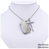 Stainless Steel Necklace Cross with Tag 26-28x45mm