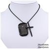 Stainless Steel Necklace Cross with Tag 26-28x45mm
