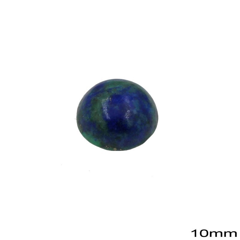 Semi Precious Azurite Cabochon Round Stone 10mm