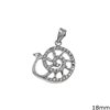 Silver 925 Pendant Snail with Zircon 18mm