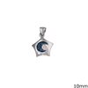 Silver 925 Pendant Crescent with Zircon 10mm