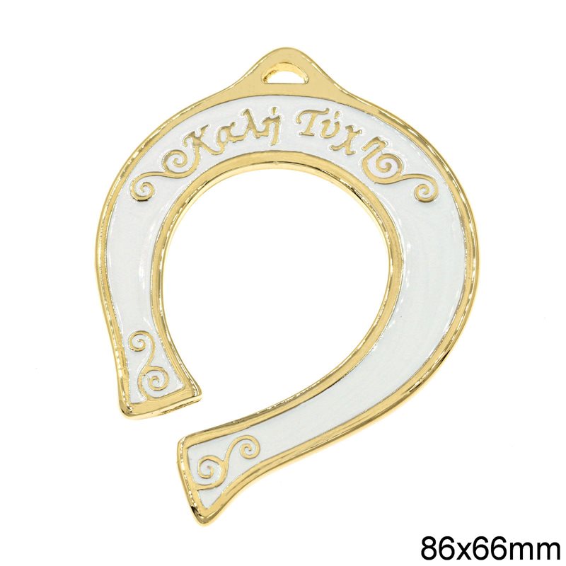 New Year's Lucky Charm Horseshoe 86x66mm