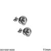 Stainless Steel Round Earrings with Ball 11mm
