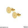 Stainless Steel Earring Flat Round Post 8-12mm
