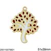 Casting Pendant Tree of Life with Enamel 51x39mm