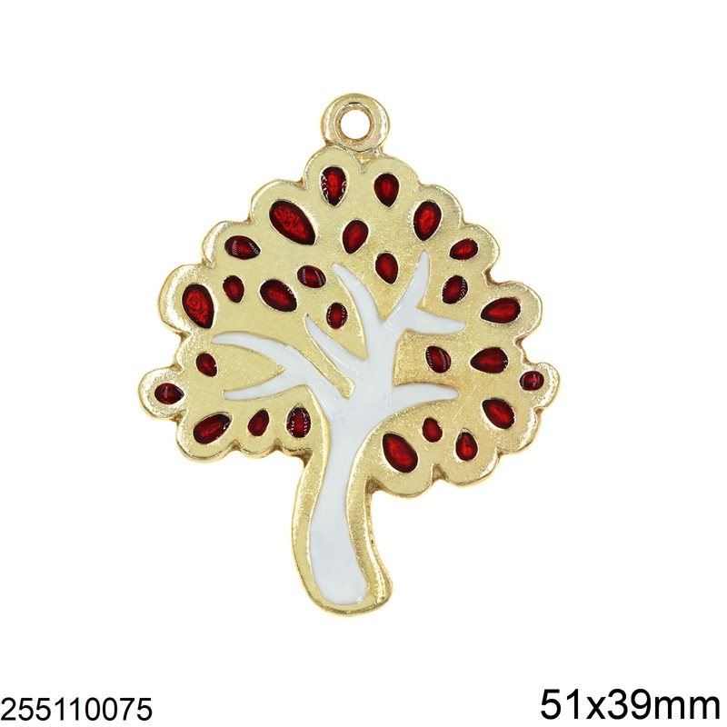 Casting Pendant Tree of Life with Enamel 51x39mm