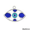 Casting Evil Eye Pendant with Enamel 39x52mm