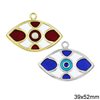 Casting Evil Eye Pendant with Enamel 39x52mm