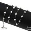 Stainless Steel Link Chain with Acrylic Pearls 5mm