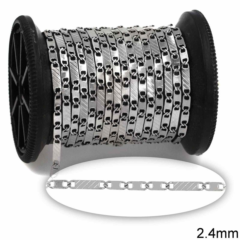 Stainless Steel Anchor Chain 1:3 with Diagonal Lines 2.4mm