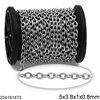Stainless Steel Oval Link Chain Flat Wire 5x3.8x1x0.8mm
