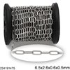 Stainless Steel Oval Link Chain Flat Wire Soldered 6.5x2.6x0.6x0.5mm 