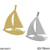 Stainless Steel New Years Lucky Charm Ship 63-76mm