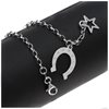 Silver 925 Bracelet with Horseshoe and Star  Rhodium plated