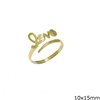 Silver Openable Ring ''love 10x15mm