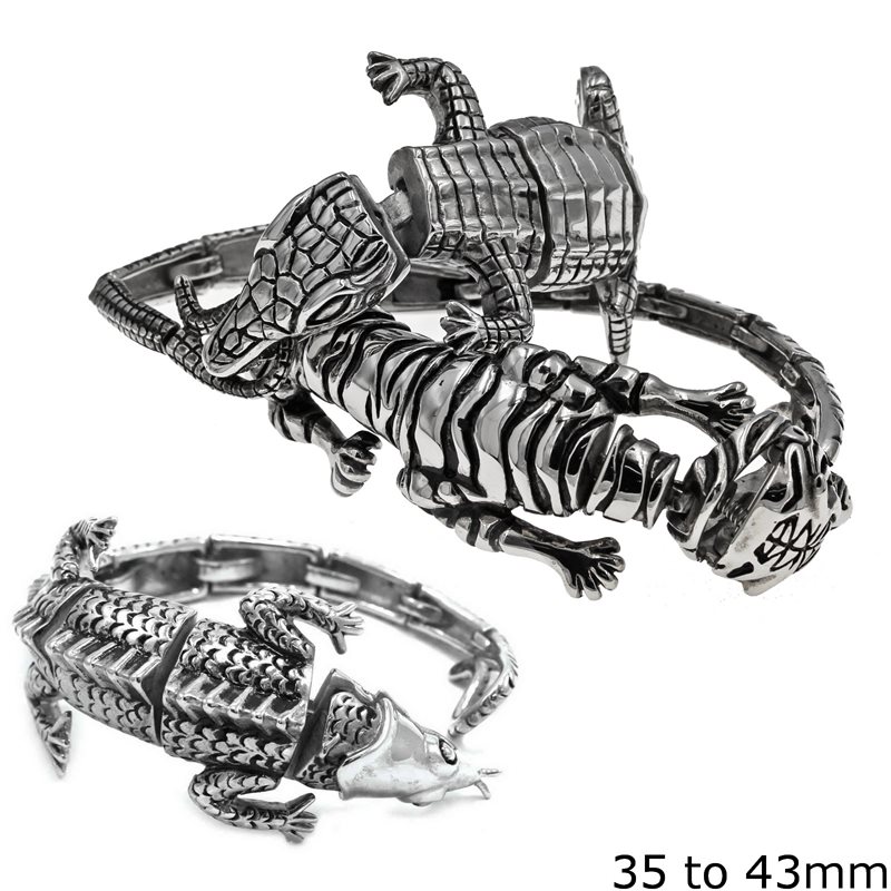 Stainless Steel Openable Reptiles Bracelet 35-43mm