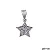 Silver 925 Pendant & Spacer Star with Zircon 10-14mm