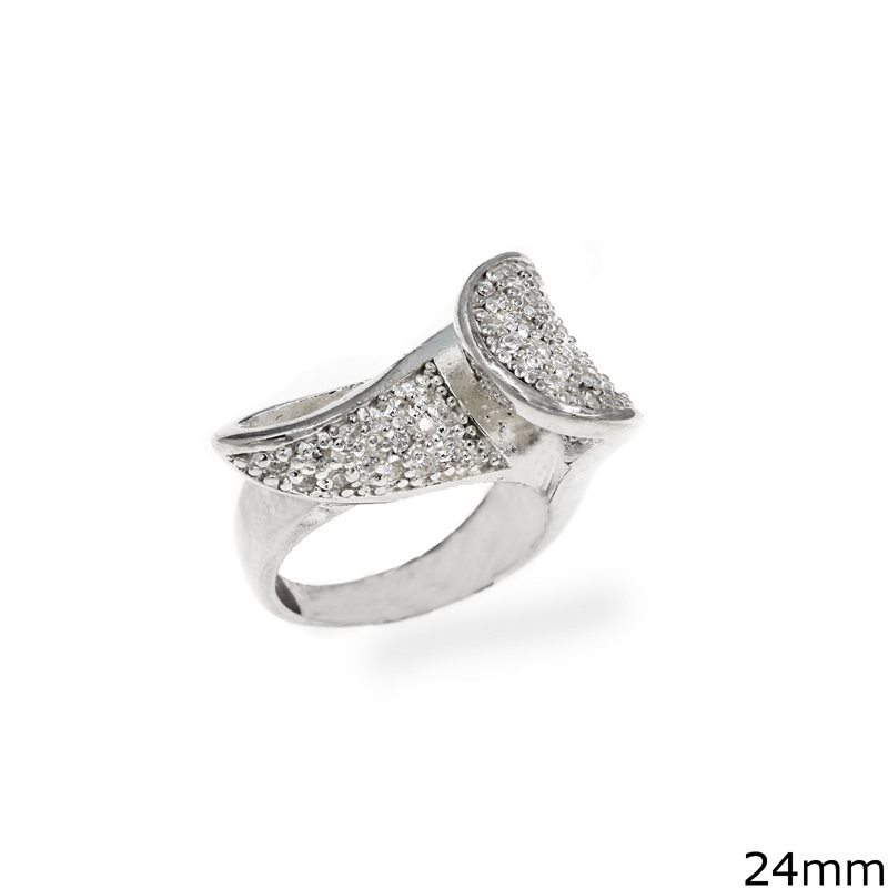 Silver  925 Ring with Zircon 24mm