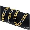 Stainless Steel Figaro Textured  Chain 3:1 9.7mm