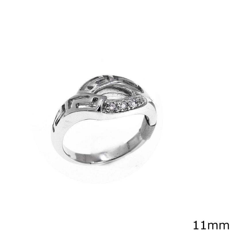 Silver  925 Ring Meander with Zircon 11mm
