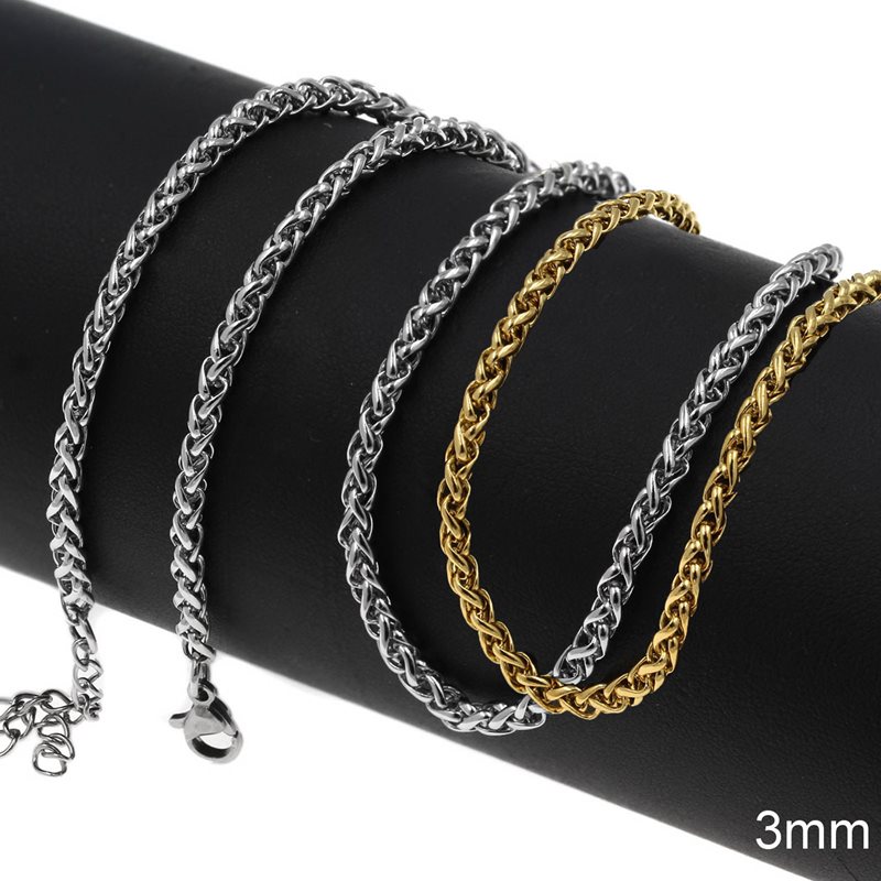 Stainless Steel Spiga Chain 3mm with Extender Chain