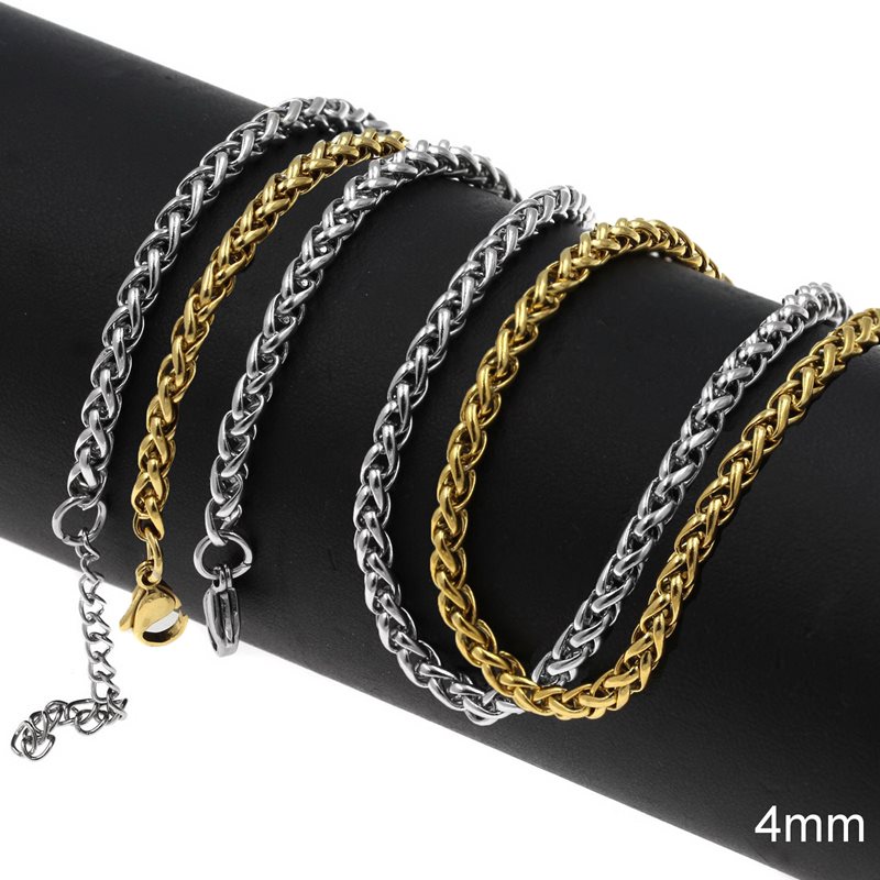 Stainless Steel Spiga Chain 4mm with Extender Chain