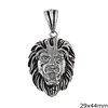 Stainless Steel Pendant Lion's Head 29x44mm