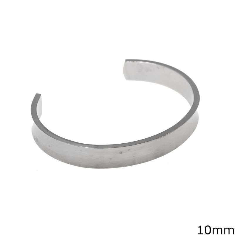 Stainless Steel Openable Curved Cuff Bracelet 10mm