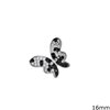 Silver 925 Pendant Butterfly with Zircon 16mm