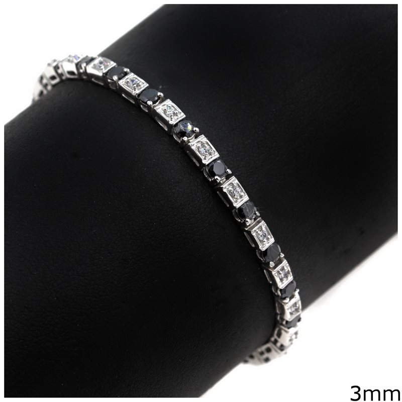 Silver 925 Tennis Bracelet with Zircon 3mm