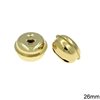 Iron Round Jingle Bell 26mm Gold plated