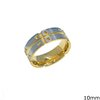 Stainless Steel Male Ring Two Tone 10mm