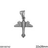 Stainless Steel Pendant Airplane 22x26mm