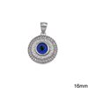 Silver 925 Pendant Evil Eye with Meander and Zircon 16mm
