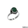 Silver 925 Ring with Oval Semi Precious Stone 6x8mm