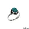 Silver 925 Ring with Oval Semi Precious Stone 6x8mm