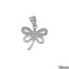 Silver 925 Pendant Butterfly with Zircon 16mm