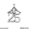 2025 New Years Lucky Charm House "25" 49x35.5mm