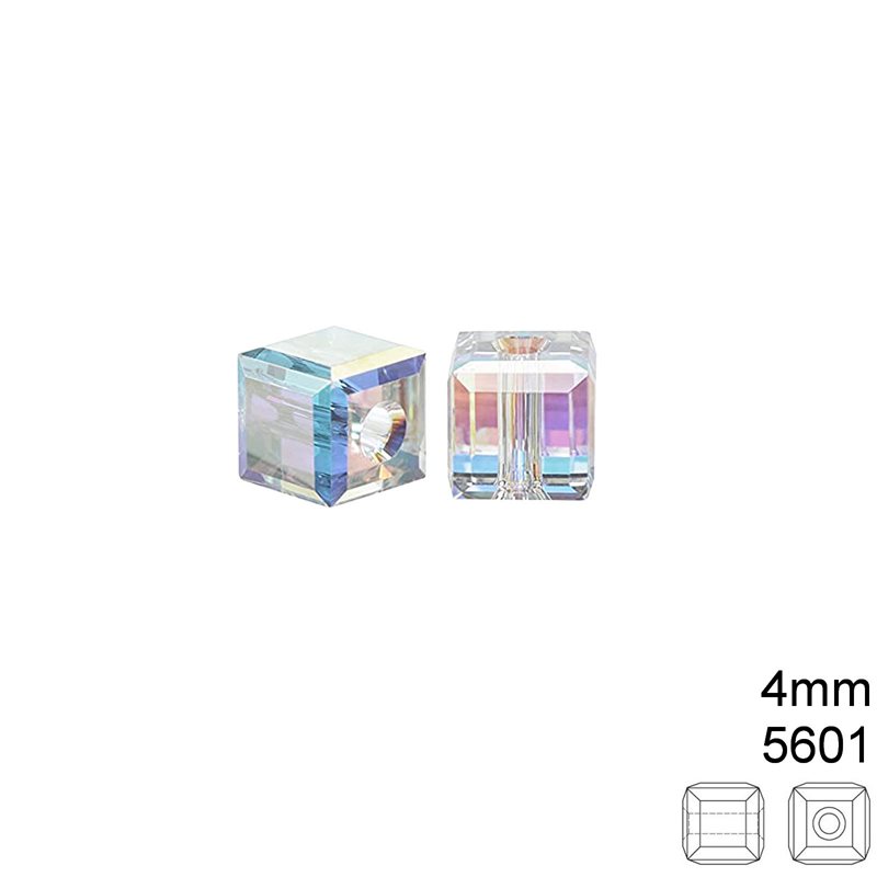 Cube Bead 5601 4mm Crystal/Eff1