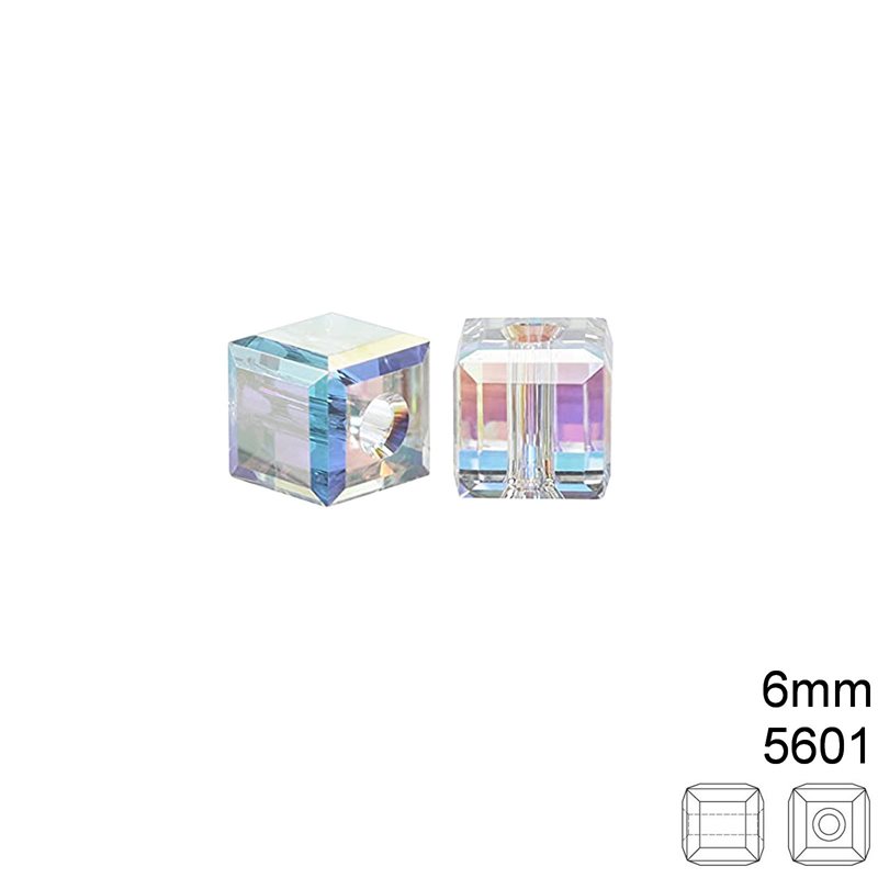 Cube Bead 5601 6mm Crystal/Eff1