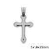 Stainless Steel Pendant Double  Cross 5x18x25mm 