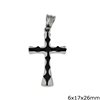 Stainless Steel Pendant Cross with Design 6x17x26mm