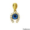 Silver 925  Pendant Horseshoe 10mm  with Evil Eye 4mm and Zircon 