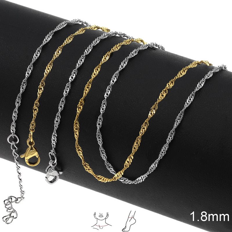 Stainless Steel Singapore Chain 1.8mm