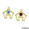 New Year's Lucky Charm House with Enamel 27x26mm