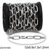 Stainless Steel Paperclip Chain Flat Wire  12x5.9x1.3x1.2mm