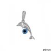 Silver 925 Pendant Dolphin with Evil Eye 19mm