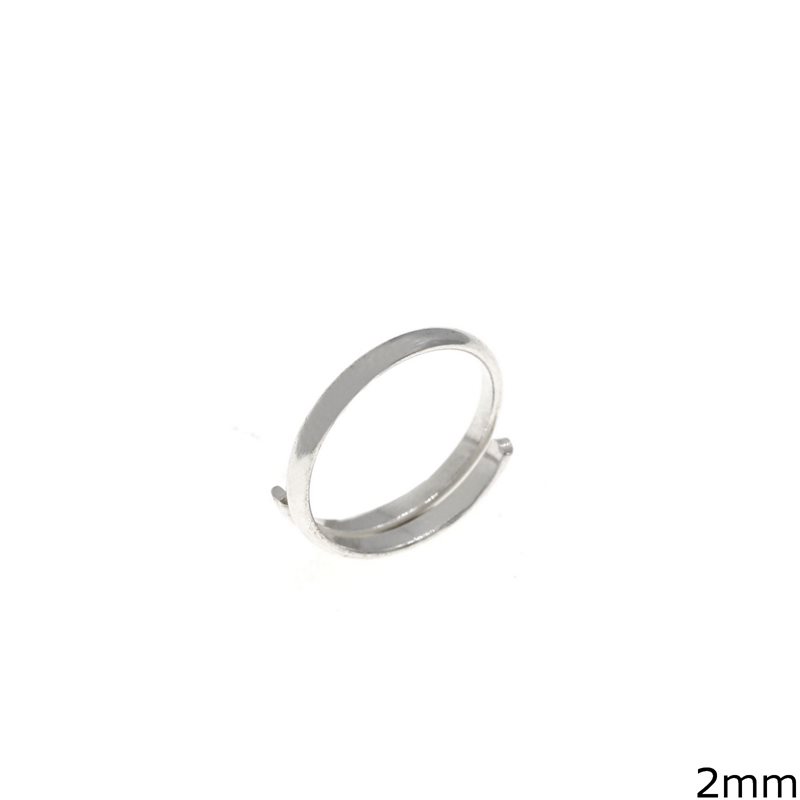 Δαχτυλίδι Βάση Ασημένιο 925  Βέρα Ανοιγόμενη 2mm